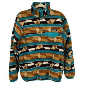 Patagonia Synchilla Snap T‎ Guatemalan Tango Brown Fleece Pullover Jacket Medium